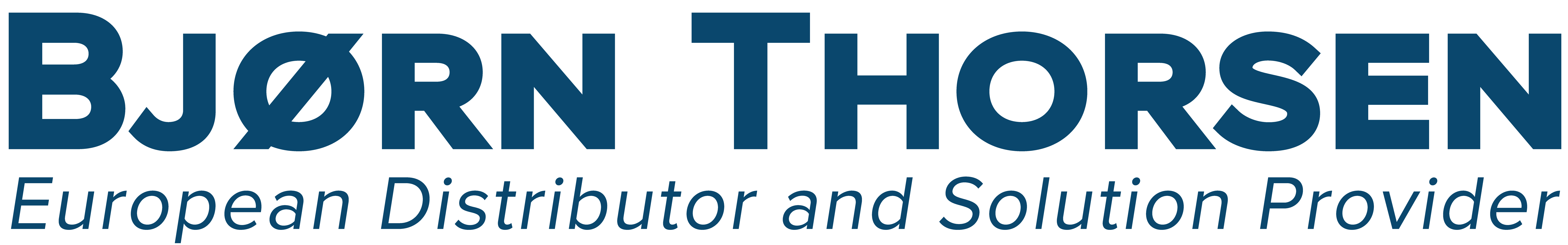 White logo Bjørn Thorsen - european distributor and solutions provider