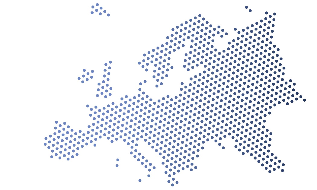Map of Europe — Bjørn Thorsen distribution coverage